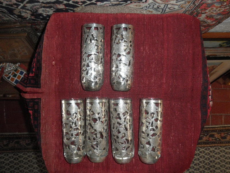 Mexican Silver Overlay Glasses